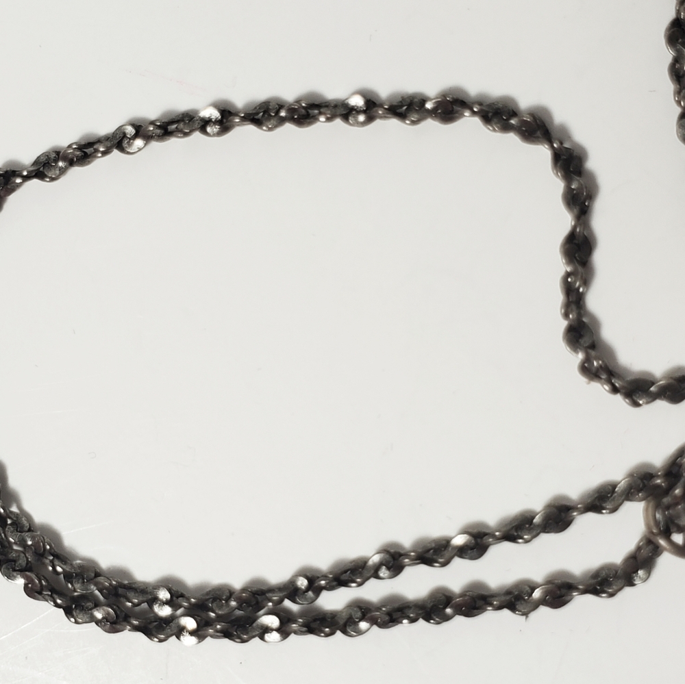 ANNE KOPLIK 18" Silver Tone Vintage Cocktail Necklace Dainty Blue Pink Sparkle - Picture 5 of 6